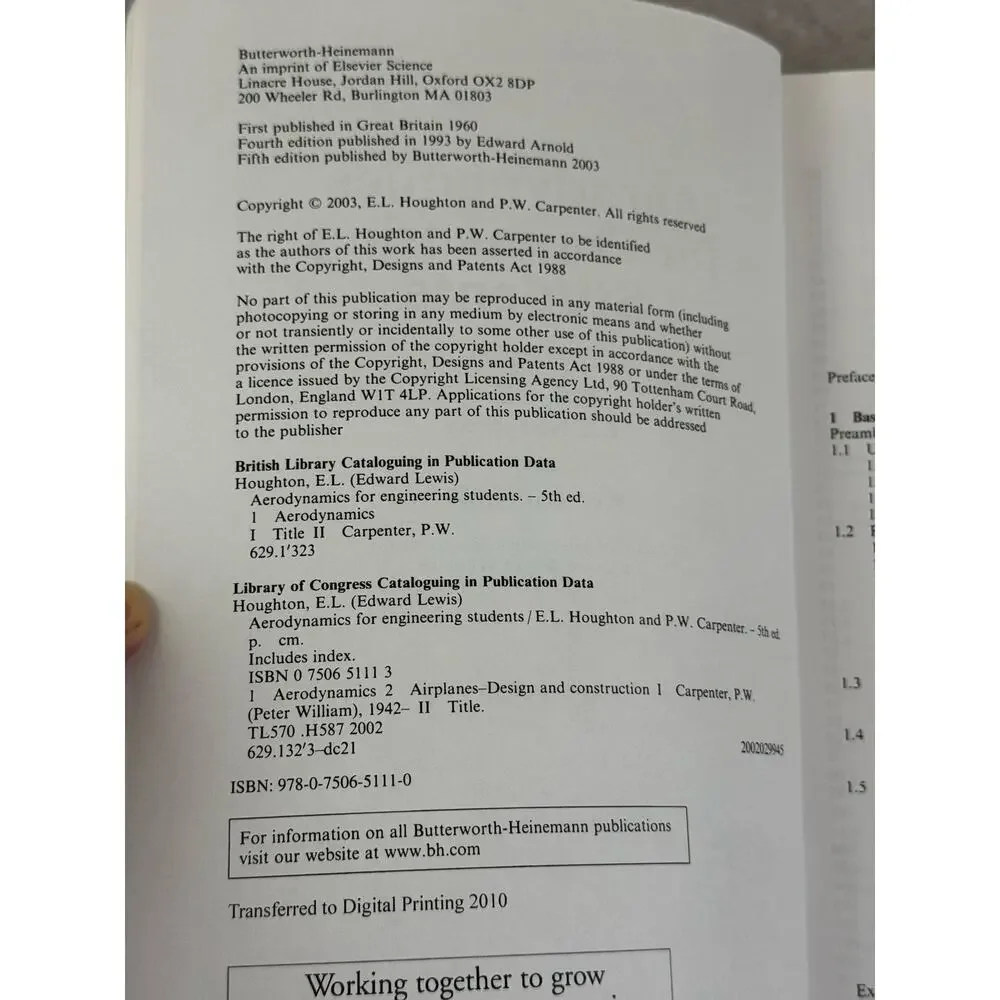 Aerodynamics for Engineering Students Fifth Edition - Houghton, E. L.
